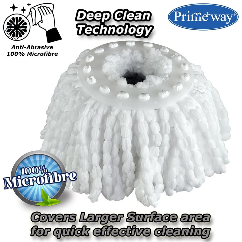 Primeway ® Microfibre Polyester 2 Refills Replacement Set for Mini 3 LTR Twin Bucket Mop | Ring Size 14cm | Microfibre Strands Diameter 36cm | 100 Grams Each | Pack of 4 - Image 4