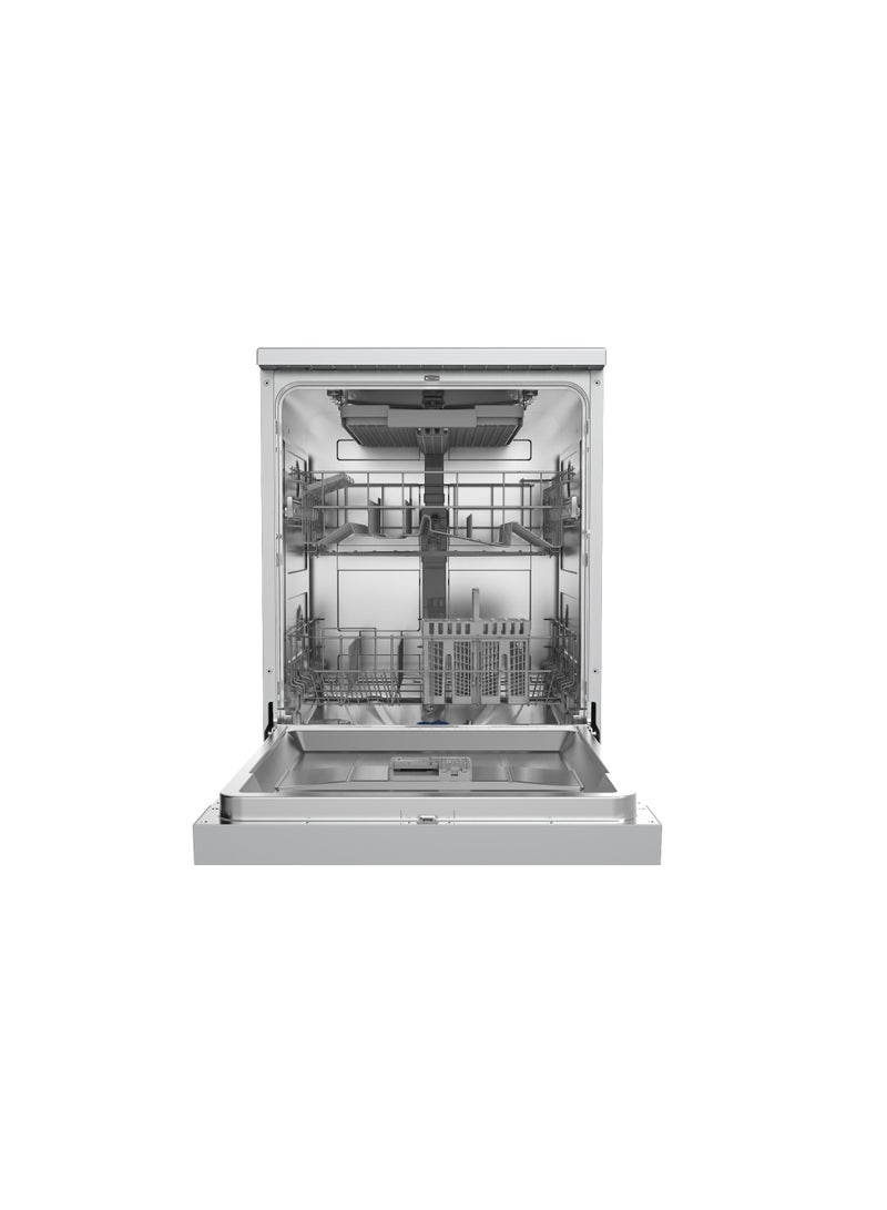 Midea Dishwasher MDWPF1433C(S)-W-EG 14 Place Sets, Plastic Tub, 2 Racks + 1 small rack, WIFI, Auto Open, Intensive care, Child lock, Half load, Rinse aid indicator, Normal Spray Arms, Silver 220 W 6221284001789 silver - Image 1