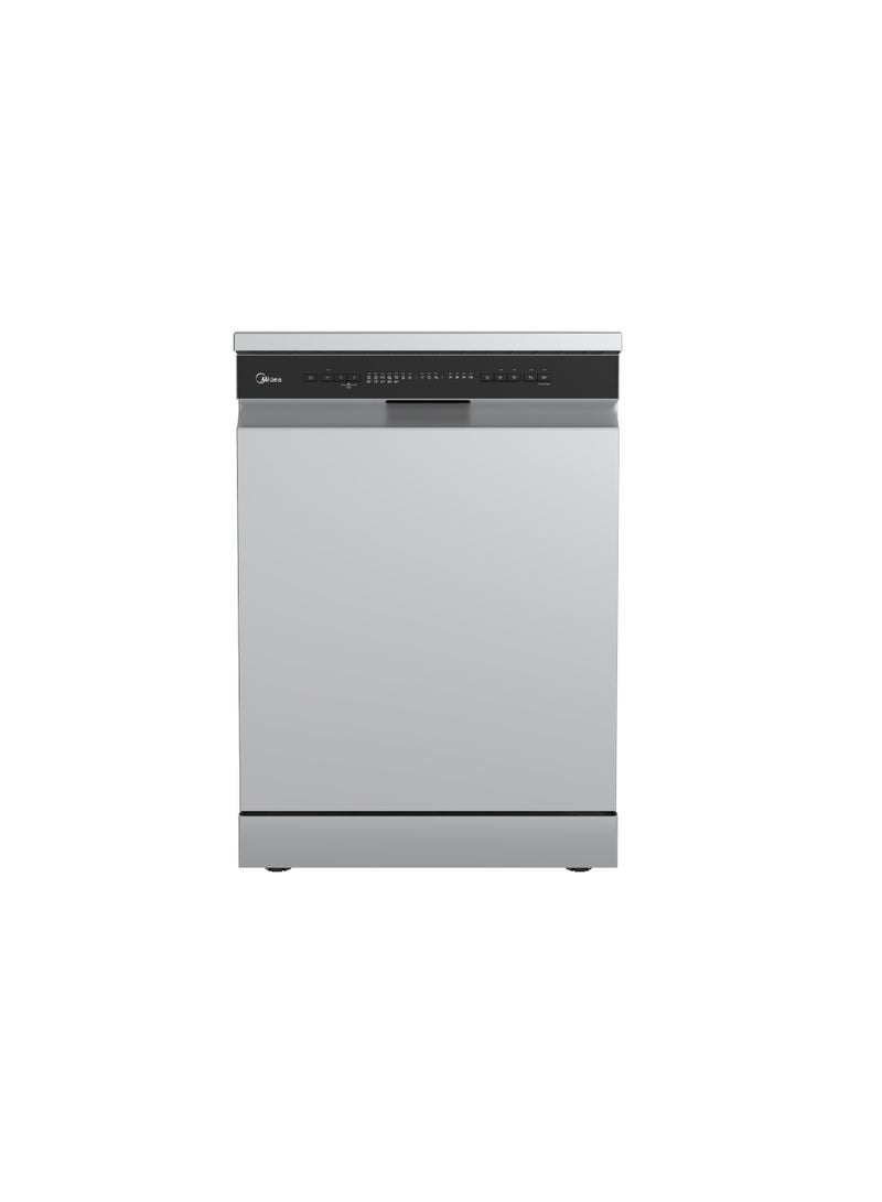 Midea Dishwasher MDWPF1433C(S)-W-EG 14 Place Sets, Plastic Tub, 2 Racks + 1 small rack, WIFI, Auto Open, Intensive care, Child lock, Half load, Rinse aid indicator, Normal Spray Arms, Silver 220 W 6221284001789 silver - Image 2
