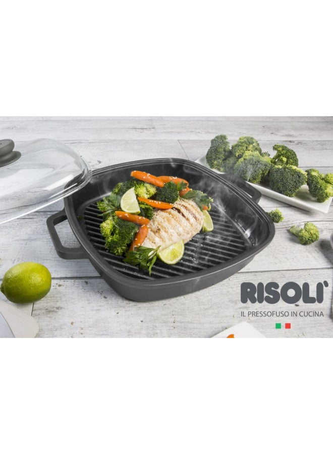 ريسولي إكسبلور فابروجريل صينية شواء بغطاء أسود وشفاف 26 × 26 سم 00091Q/26TP0 - Image 3
