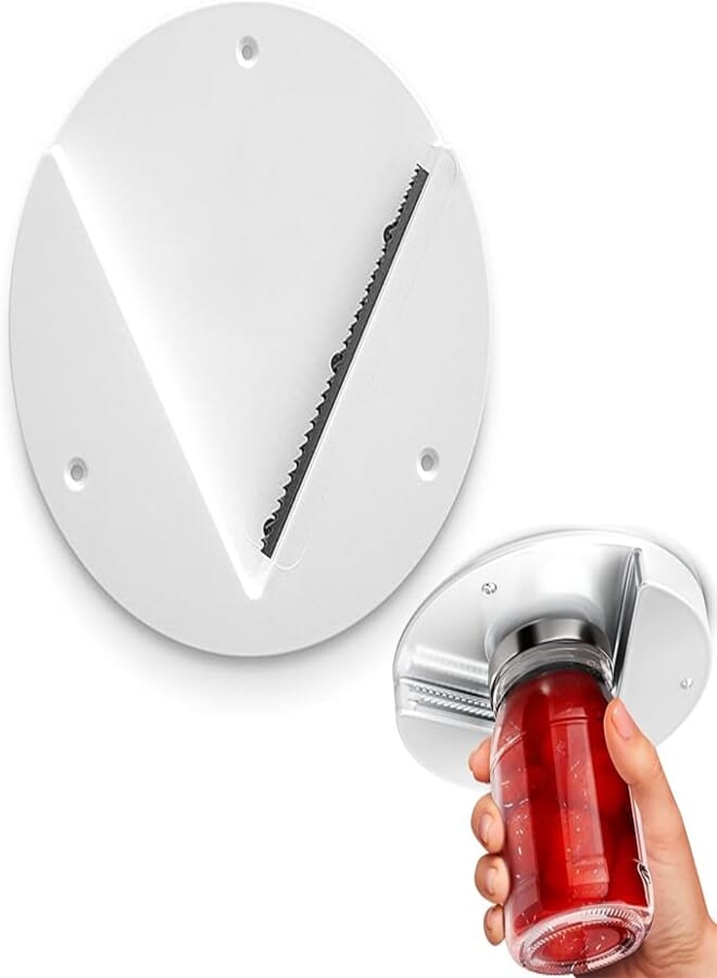 Under Cabinet Jar Opener, 7inch Under Lid & Bottle Opener Jar Opener Premium Lid Gripper and Can Opener for Multi-Sized Jars, Bottles and Containers, Great for Seniors Weak ands or Arthritic Hands