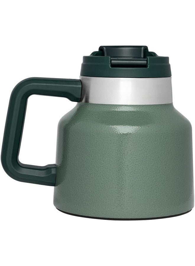Stanley Stanley Tough-To-Tip Admiral's Mug 20 oz | Twist-on Flip Open Lid | Wide Body with Non-Skid Rubber Base | Insulated Stainless Steel Coffee Cup | BPA-Free | Hammertone Green  - Image 2
