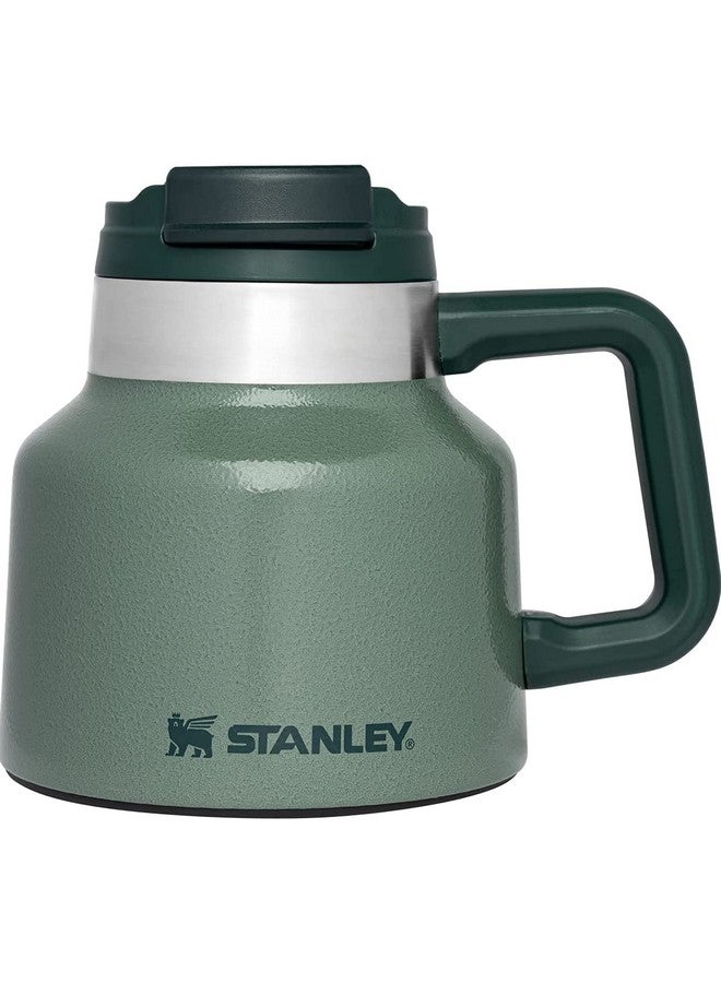 Stanley Stanley Tough-To-Tip Admiral's Mug 20 oz | Twist-on Flip Open Lid | Wide Body with Non-Skid Rubber Base | Insulated Stainless Steel Coffee Cup | BPA-Free | Hammertone Green  - Image 1