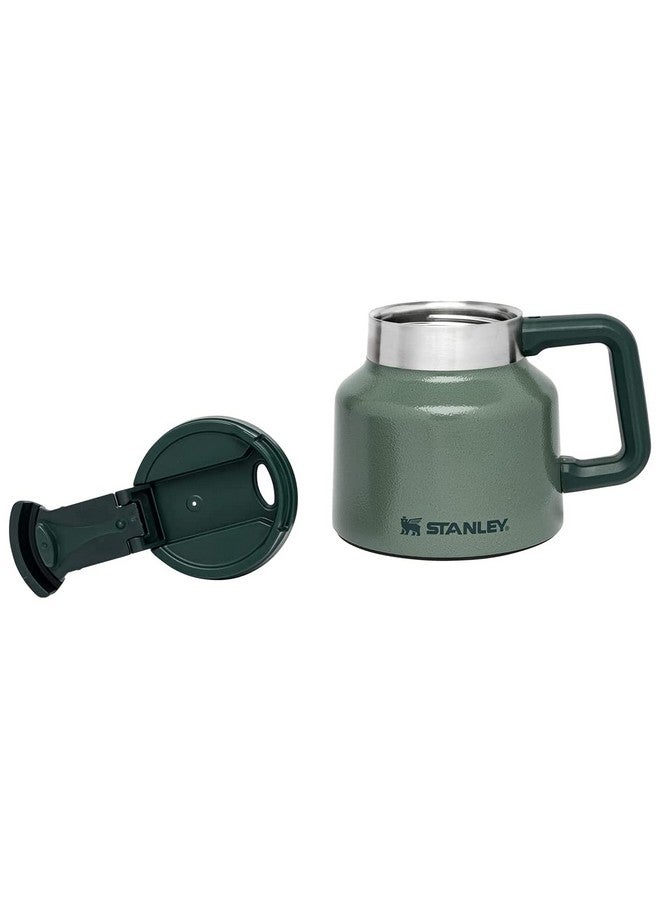 Stanley Stanley Tough-To-Tip Admiral's Mug 20 oz | Twist-on Flip Open Lid | Wide Body with Non-Skid Rubber Base | Insulated Stainless Steel Coffee Cup | BPA-Free | Hammertone Green  - Image 3