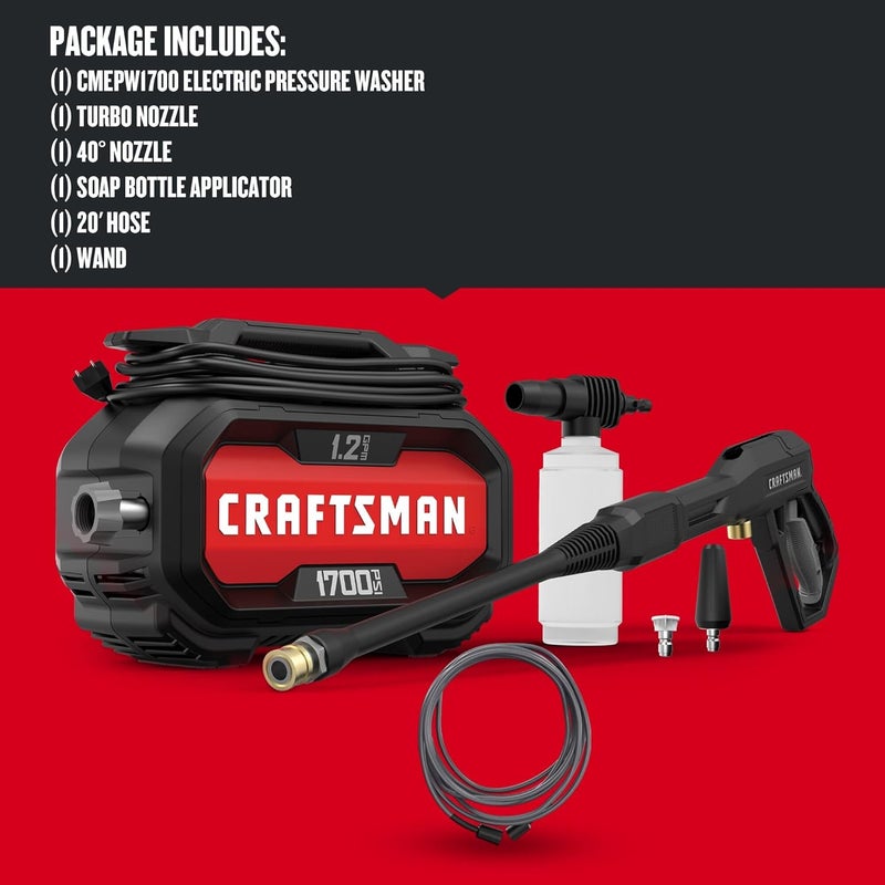 CRAFTSMAN CRAFTSMAN Electric Pressure Washer Cold Water 1700PSI 12GPM Corded CMEPW1700  - Image 3
