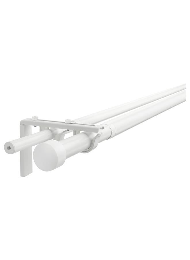 erorex Double curtain rod combination, white, 210-385 cm - Image 1