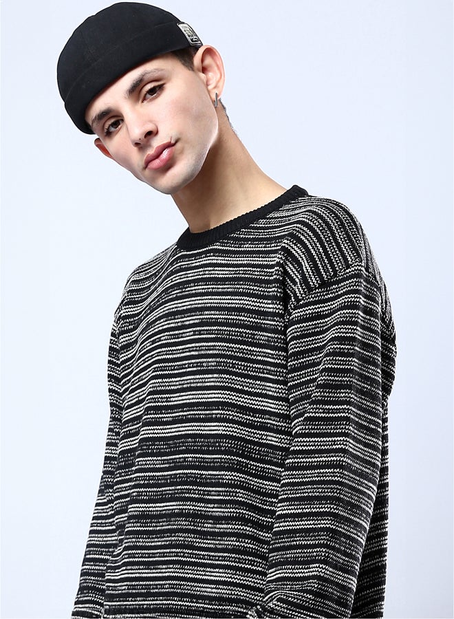 RAVIN Black & White Relaxed Slip On Winter Pullover - Image 4