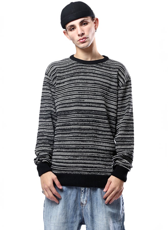 RAVIN Black & White Relaxed Slip On Winter Pullover - Image 1