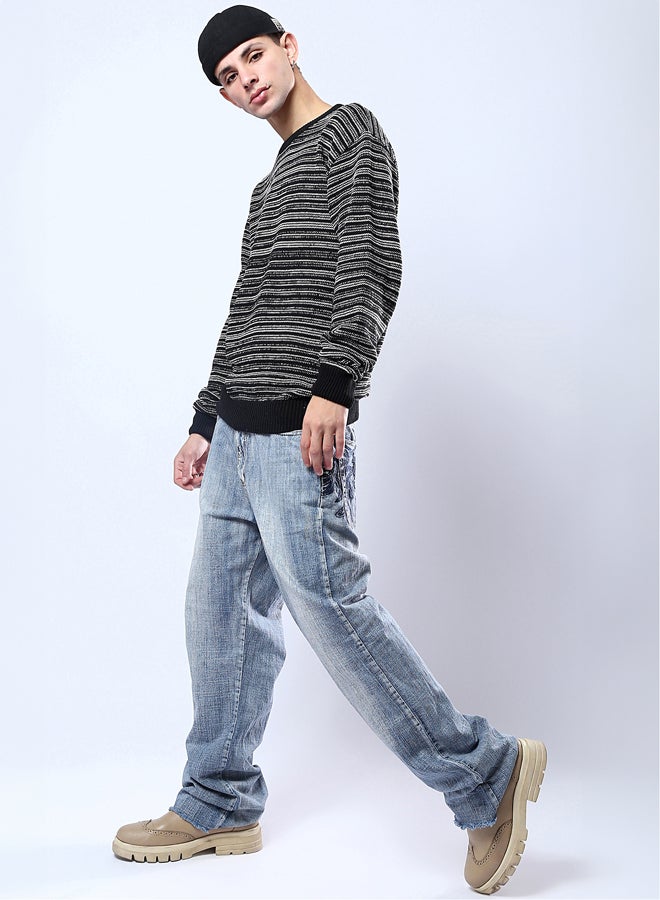 RAVIN Black & White Relaxed Slip On Winter Pullover - Image 5