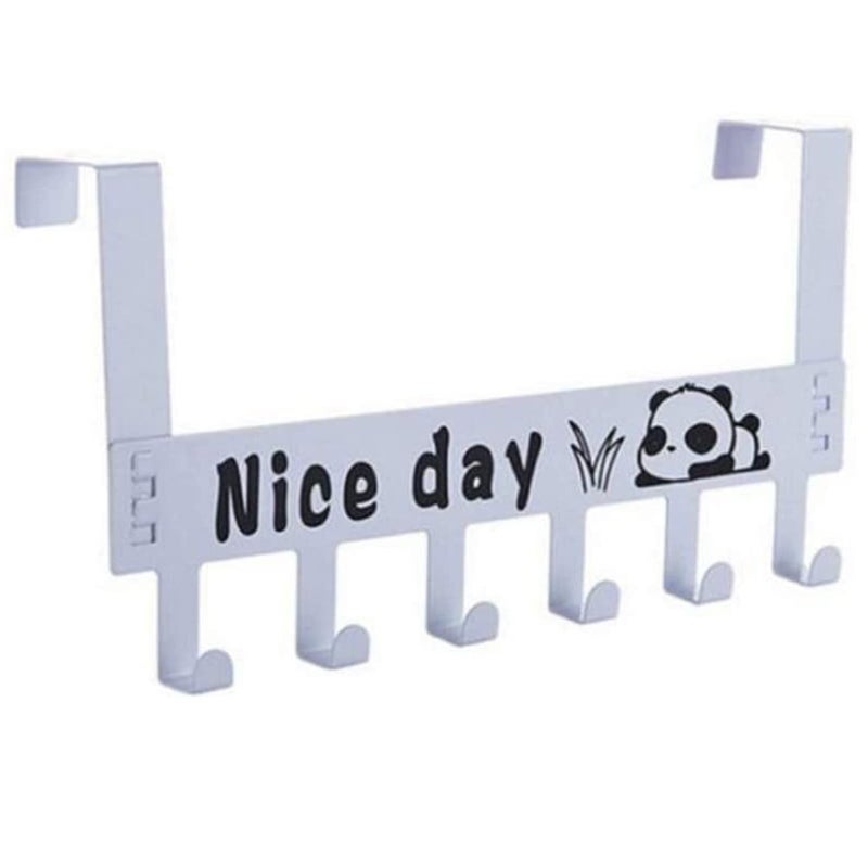 ATCAN Over The Door Hooks Door Hanger 2 Packs Over Door Hooks 6 Hooks Sturdy Metal Over Door Hooks for Hanging Clothes Coats Hats Robes Towels 2 pcs White - Image 4
