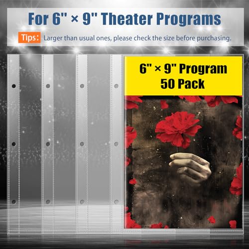 CollectHall 6 x 9 Brochure Sleeves, 50 Pack, Page Protectors for Broadway Play Programs and Theater Programs, Top-Loading Sheet Protectors - Image 3