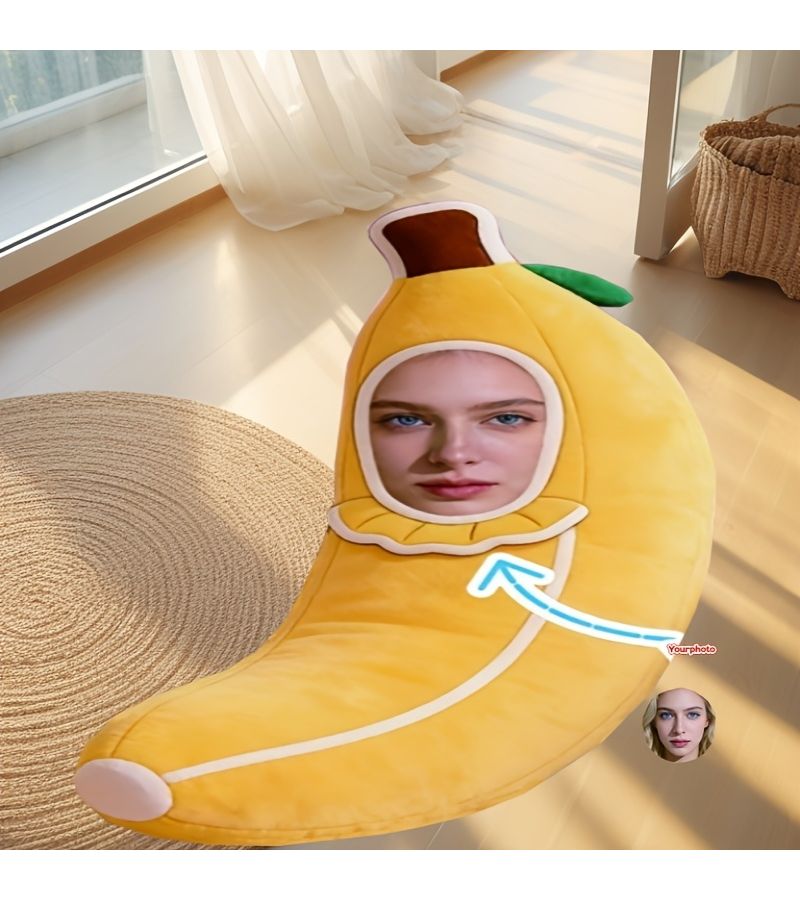 وسادة مريحة على شكل وجه موزة مضحك 9.8 بوصة، بتصميمين، لديكور الأريكة والسيارة وغرفة النوم - Image 1