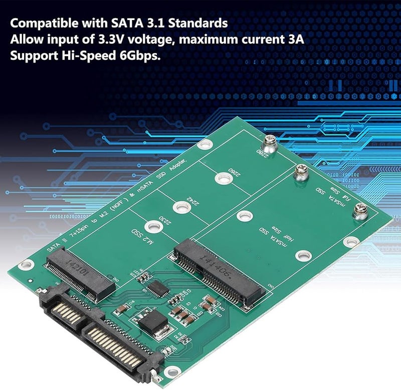 بطاقة محول M2 NGFF إلى SATA تدعم وحدات تخزين SSD مقاسات 80 مم و60 مم و42 مم و30 مم وتتوافق مع PCI - Image 3