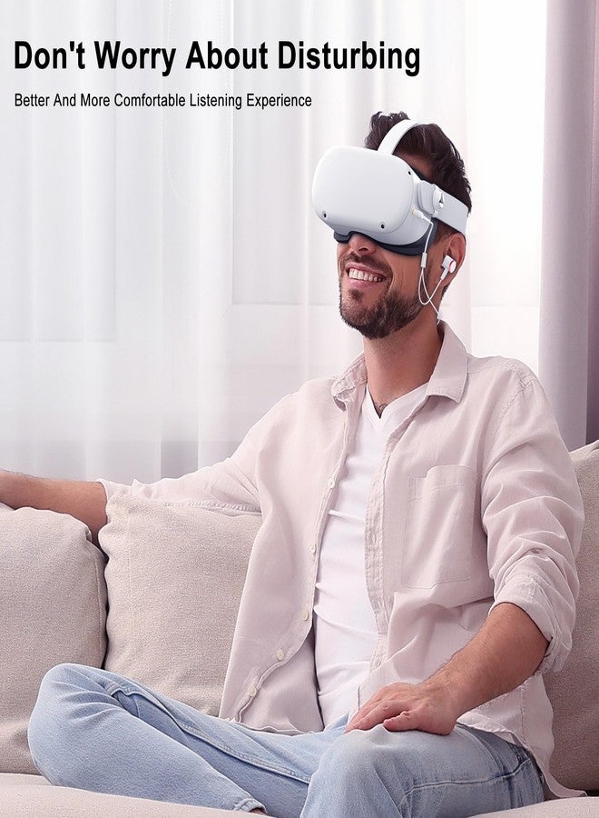 AMVR Noise Isolating Earbuds Earphones Custom Made Compatible with Meta Quest 2 VR Headset, with 3D 360 Degree Sound in-Ear Headphones and Earphone Silicone Holders (Not Compatible with Q3/Q3S) - Image 2