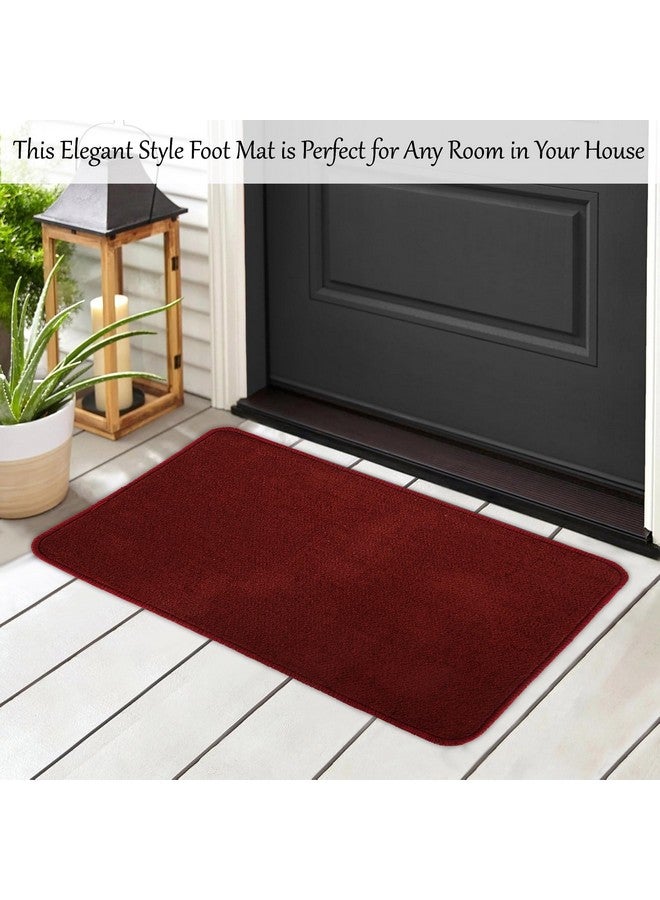 Kuber Industries Pack of 3 Anti-Skid Door Mats For Home | Soft, Washable Microfibre & Water Soaking Floor/Bathroom Mat - Maroon - Image 2