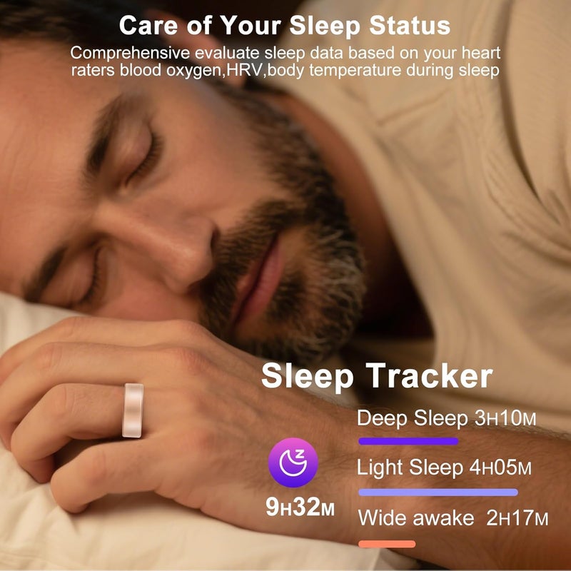 Smart Ring Health Tracker,Calorie/Heart Rate/Sleep/Oximetry Monitoring,Remote Photo,Health Rings for Women & Men,Wearable IP68 Waterproof Fitness Monitor,Compatible with iOS and Android (11） - Image 3