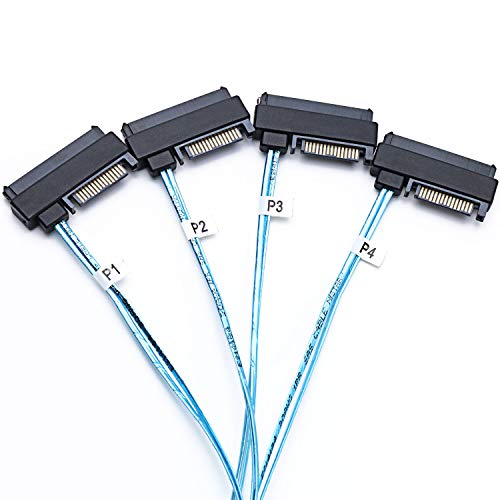 CableDeconn SFF-8643 Internal Mini SAS HD to (4) 29pin SFF-8482 connectors with SAS 15pin Power Port 12GB/S Cable (1M) (H0204) - Image 3