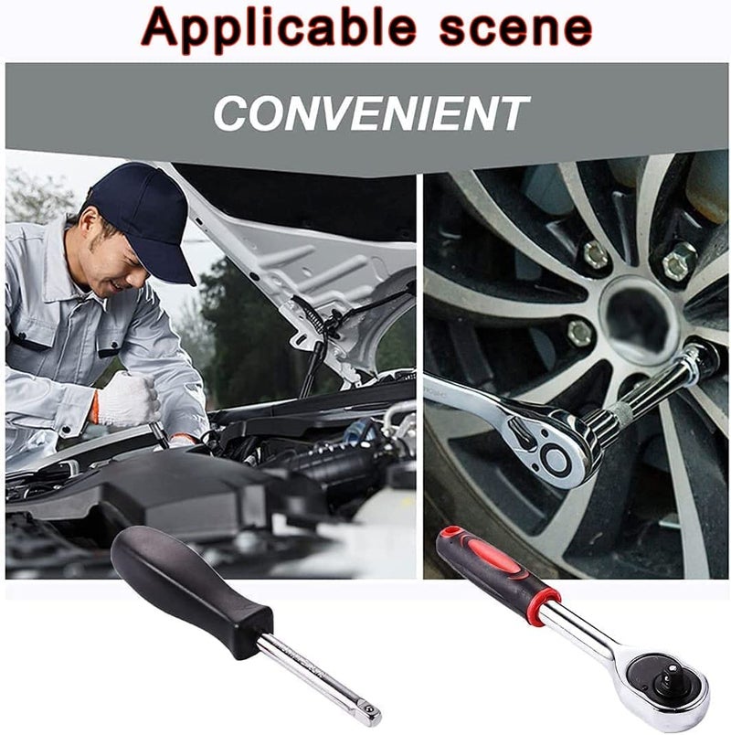 KBZONE 46 in 1 Pcs Combination Wrench Set/Socket, Car&Bike Repairing Hand Tool Long Handle Kit 46pcs Combo Tools Repair Box for Spanner Force Kit, Tools Set - Image 4