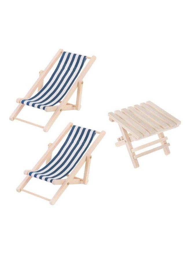 STOBOK كرسي شاطئ خشبي صغير مقاس 1/12 كرسي طويل لمنزل الدمى المصنوع يدويًا - Image 4