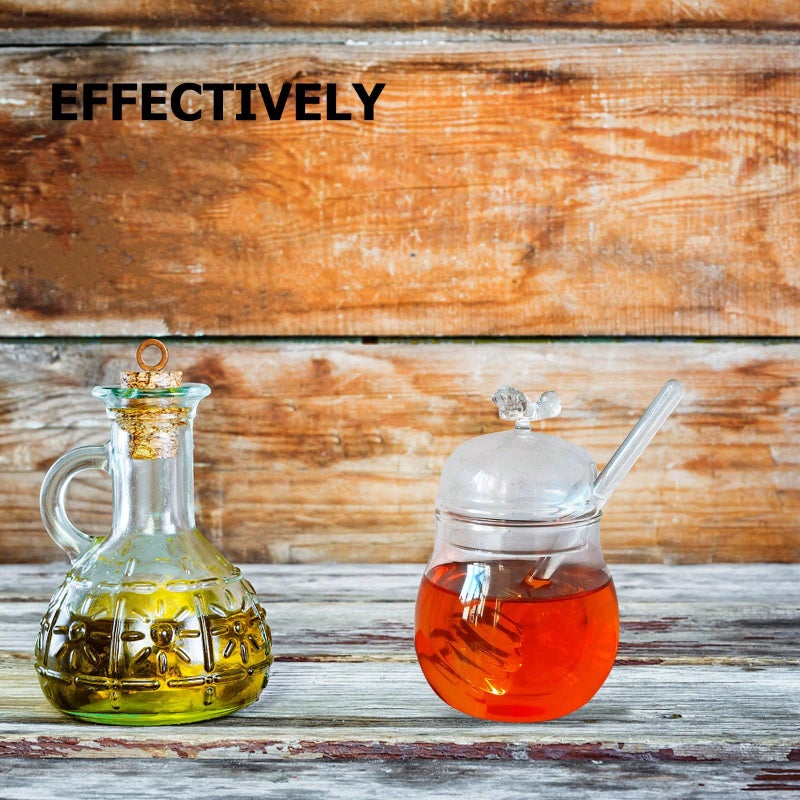 Glass Honey Jar Set 250ml Storage Canister with Lid and 2 Stirring Sticks - Image 5