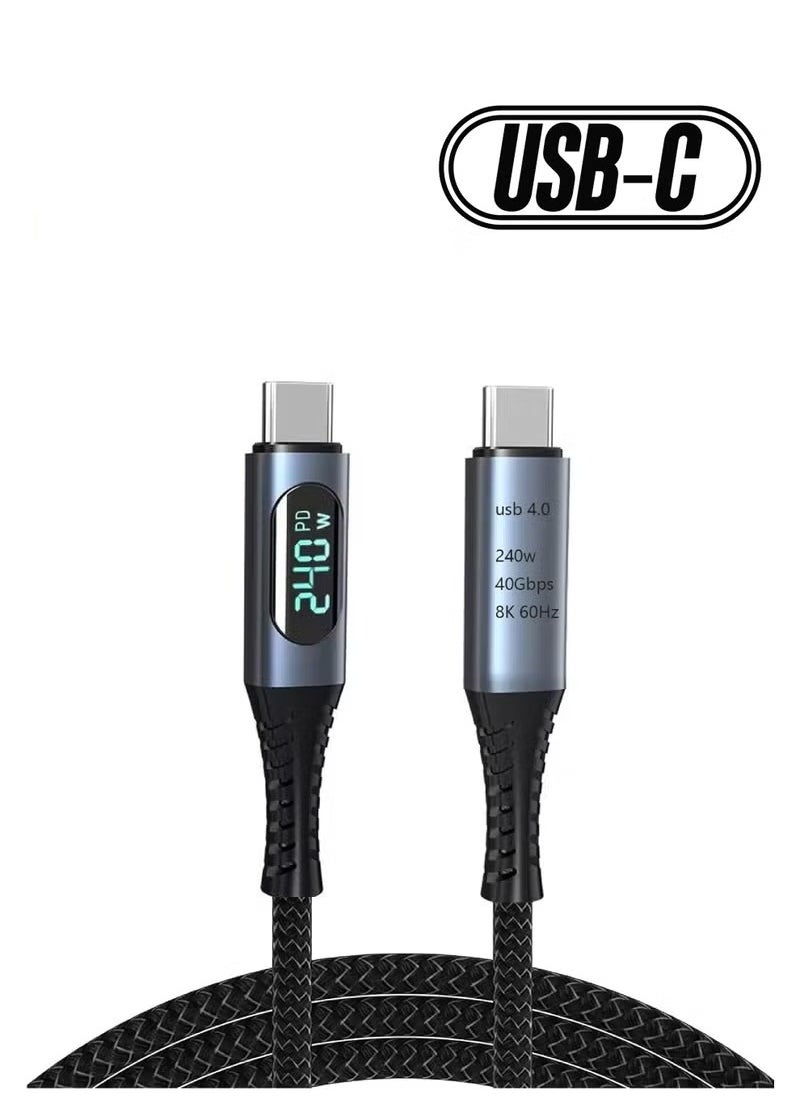 Rock Pow 240W USB 4.0 Cable 40Gbps 8K@60Hz PD Type C Cord USB C to USB C Male to Male Cable Cord for Computer Type-C Laptop Pad Hub  - Image 1