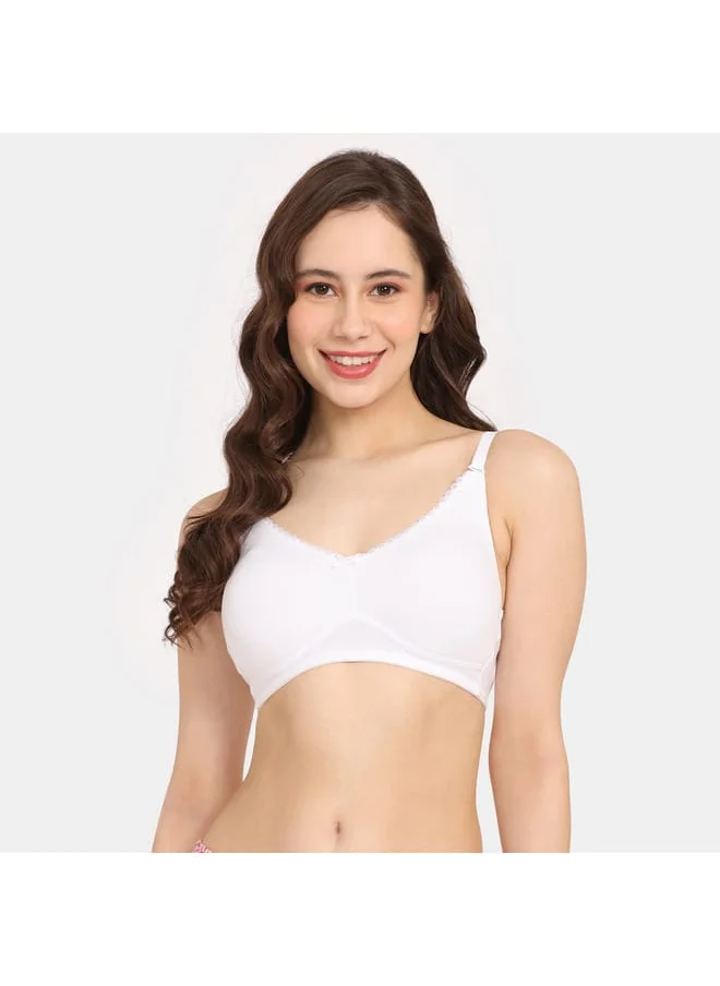zivame Zivame Solid Support Bra with Hook and Eye Closure