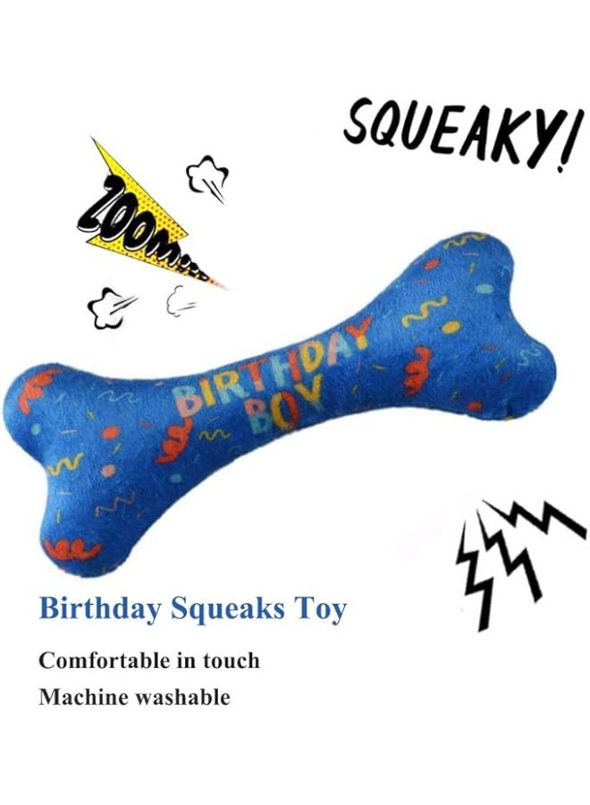 MIRFA Dog Birthday Boy Bandana Hat Toy Set - Blue - Image 2