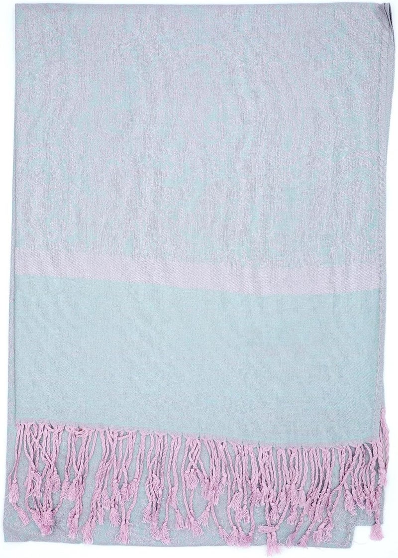 Achillea Two-Tone Vintage Paisley Pashmina Scarf – Lightweight Wrap & Shawl for Dresses, Weddings, Travel, All Seasons - Image 2