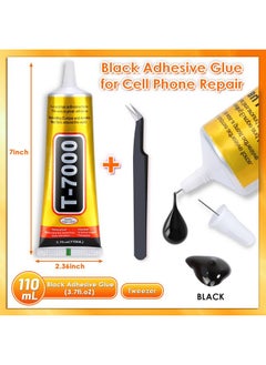 cridoz E T-7000 Black Adhesive Glue For Phone, Cridoz 110Ml Waterproof Jewelry Glue Precision Craft Adhesive For Cell Phone Screen Repair Glass Wood Crafts Metal And Stones  - Image 2