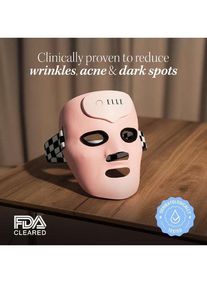 ELLE Radiance Boost Pro LED Face Mask – FDA Approved & Clinically Proven Light Therapy for Glowing, Youthful Skin | Red, Blue & Infrared Light | Boosts Collagen, Reduces Wrinkles, Breakouts & Blemishes | Comfortable Silicone Fit - Image 4