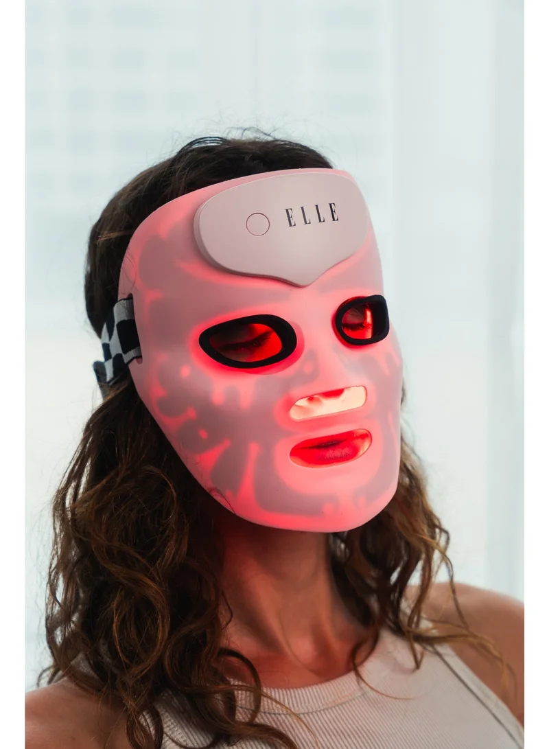 ELLE  Radiance Boost Pro LED Face Mask – FDA Approved & Clinically Proven Light Therapy for Glowing, Youthful Skin | Red, Blue & Infrared Light | Boosts Collagen, Reduces Wrinkles, Breakouts & Blemishes | Comfortable Silicone Fit  | Best Price UAE