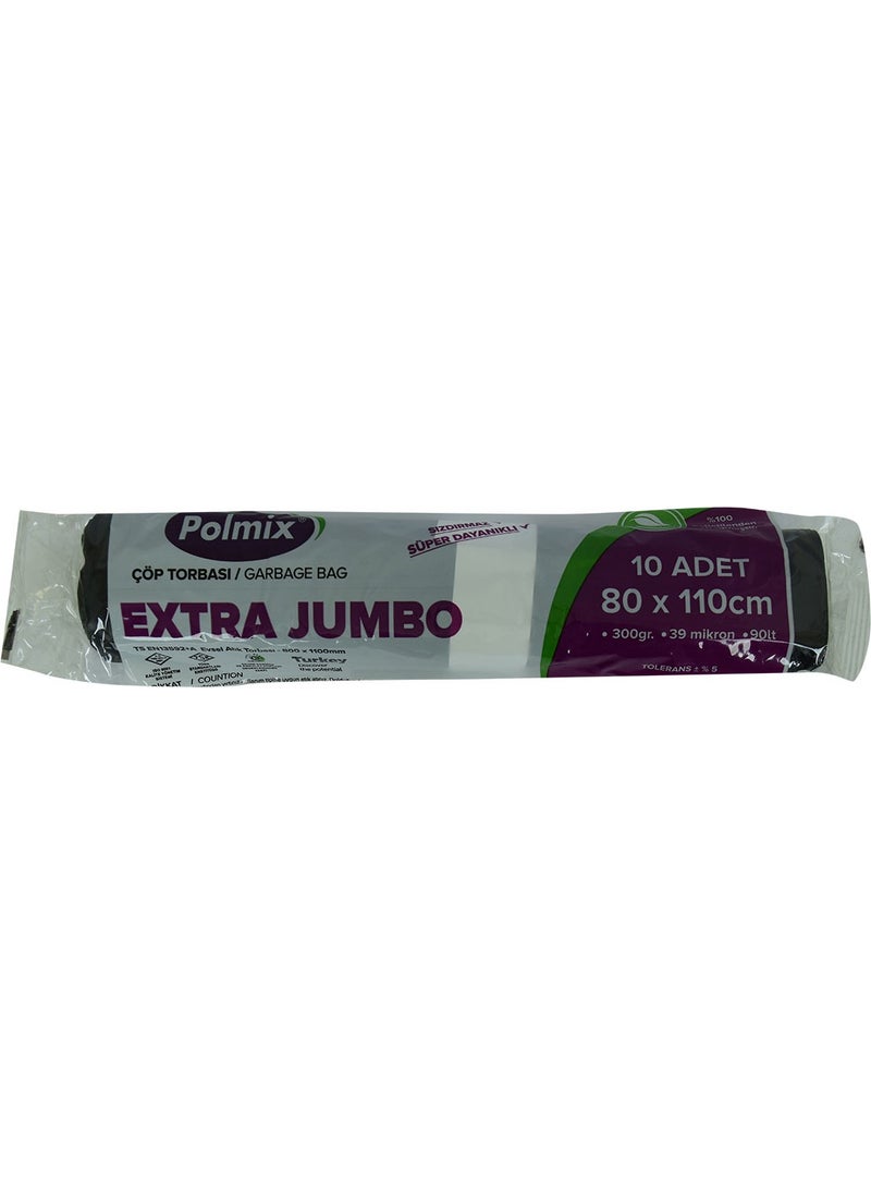 Garbage Bag Extra Jumbo Size 80X110CM 300GR 39MICRON 90LT Black Roll 10 Lugs - pzsku/Z8ACA97DA267C52456718Z/45/_/1730578141/79888676-7bc1-4574-ad14-161b5a111682