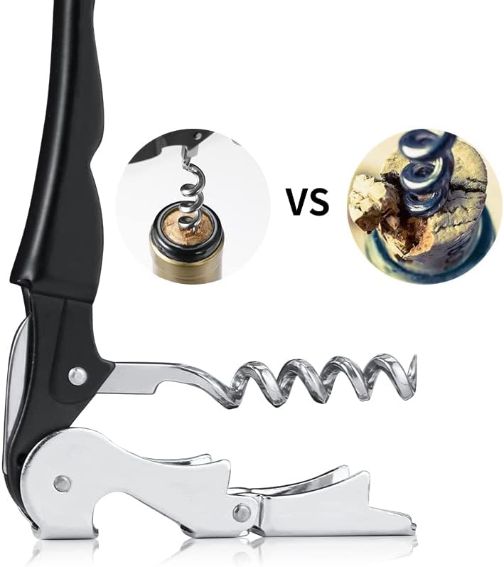 Kit-Home Professional Waiter Corkscrew Wine Openers Set, Heavy Duty Stainless Steel Hinges Wine Key for Restaurant Waiters, Sommelier, Bartenders - Image 3