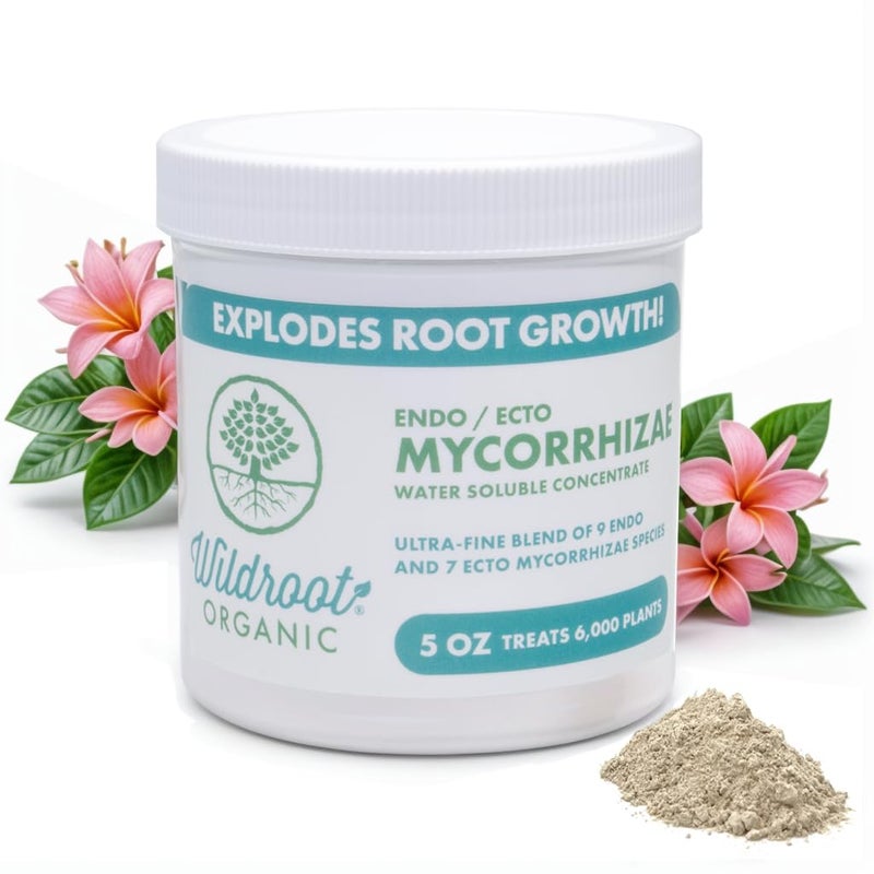 Wildroot Organic مُعَزِّز الميكورزا 16 نوع (5 أونصات) يُحسِّن من تحمل الجفاف + يُوفر المياه الثمينة + سماد، مُحفِّز الجذور • يُعزِّز نمو الجذور [5 أونصات تعالج 6,000 نبتة (4 بوصات)] - Image 1