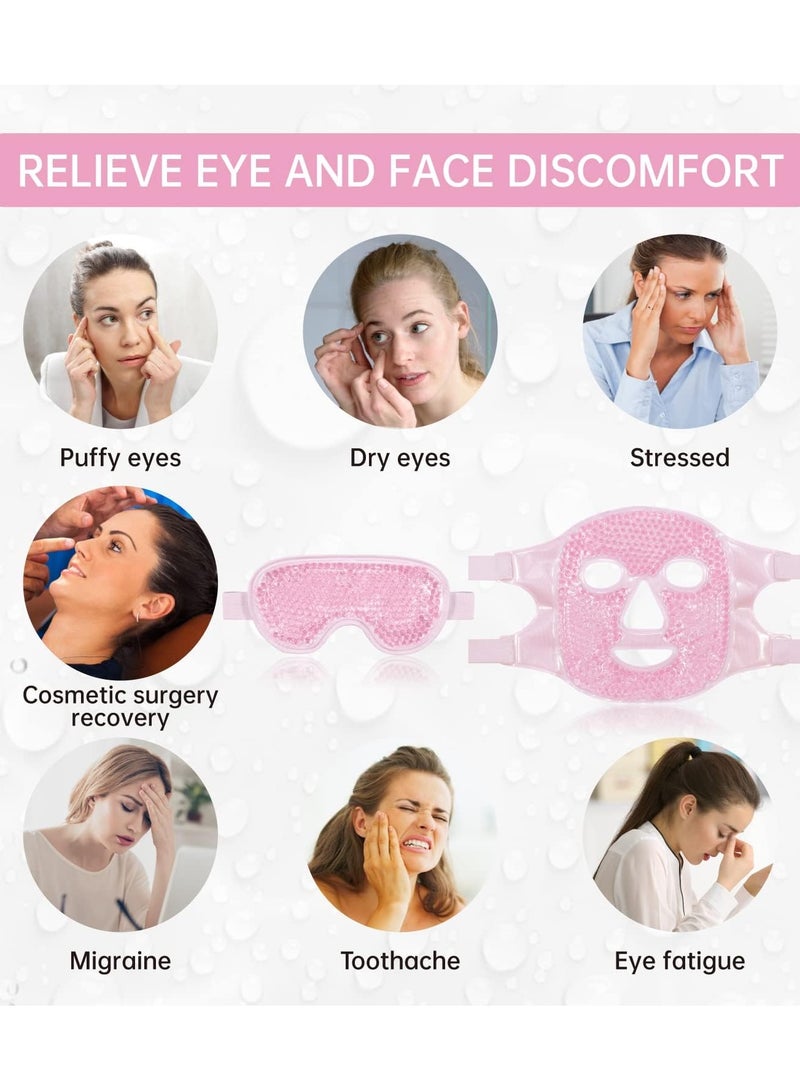 Sharpdo Cold Face Eye Mask Ice Pack Reduce Face Puff,Dark Circles,Gel Beads Hot Heat Cold Compress Pack,Face SPA for Woman Sleeping, Pressure, Headaches, Skin Care - Image 3