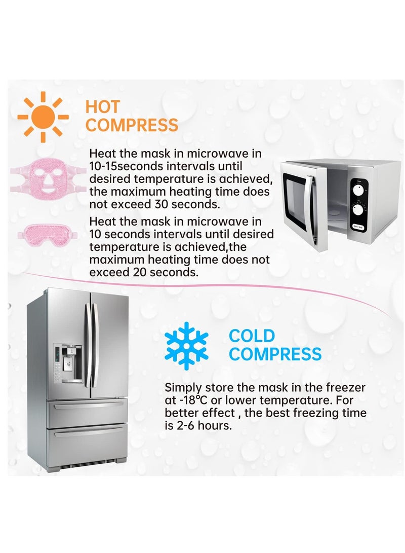 Sharpdo Cold Face Eye Mask Ice Pack Reduce Face Puff,Dark Circles,Gel Beads Hot Heat Cold Compress Pack,Face SPA for Woman Sleeping, Pressure, Headaches, Skin Care - Image 4