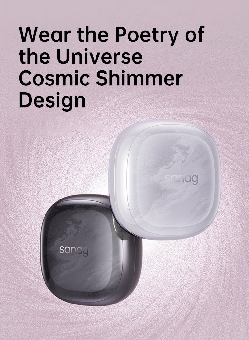 sanag F60 Open-Ear Clip Earbuds, 4.5g Ultra-Light Comfort, 40H Long Battery, Hi-Pure Sound, Fashionable Design, Clear Call, Noise Resistance, Bluetooth 6.0, IPX5 Waterproof, Smart App Control, Anti-Loss Feature, iOS And Android, Black - Image 5