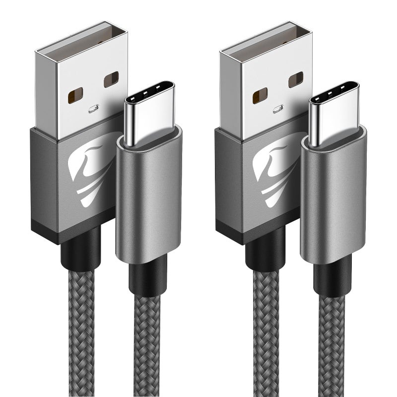 Aioneus كابل USB C بطول 10 قدم 2 حزمة USB A إلى USB C 3A شحن سريع كابل شاحن طويل من نوع C لهواتف أندرويد، سامسونج جالاكسي S25 S24 S23 S22 S21 A12 A13 A14 A17 A21 A32 A42 A53، آيفون 17 16 15 - Image 1