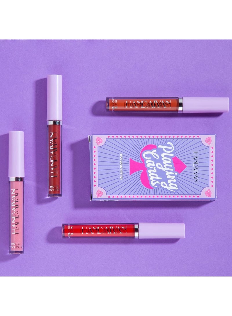 Matte Liquid Lipstick Makeup Set Kit, 4Pcs Long Lasting Waterproof Professional Colorful Cosmetics Lip Gloss, Non-Stick Cup mented Lip Makeup Gift Sets for Girls Women - Image 4