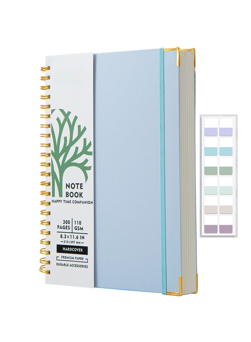 Generic A4 Hardcover Spiral Notebook, 300 Pages Large Journals for Writing, 8.5 x 11 IN Notebooks College Ruled, 110 GSM Thick Lined Paper Notebooks for Work, School and Travel, Blue  - Image 1
