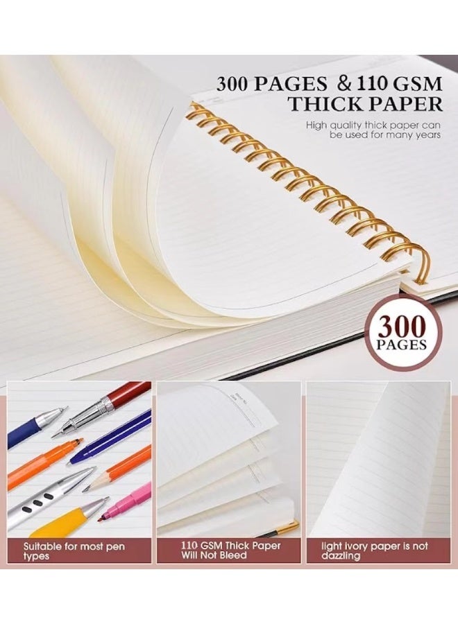 A4 Hardcover Spiral Notebook, 300 Pages Large Journals for Writing, 8.5 x 11 IN Notebooks College Ruled, 110 GSM Thick Lined Paper Notebooks for Work, School and Travel, Blue - Image 3