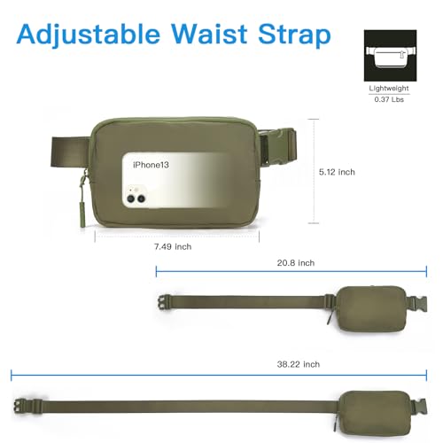 Telena Belt Bag for Women Men Fashionable Crossbody Fanny Pack for Women Waist Bag with Adjustable Strap Green - Image 4