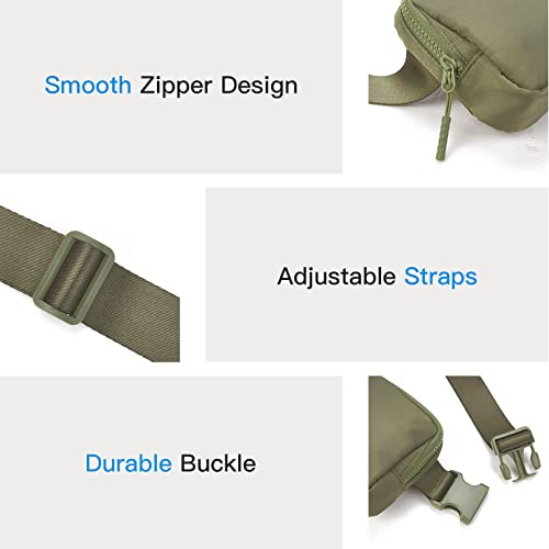 Telena Belt Bag for Women Men Fashionable Crossbody Fanny Pack for Women Waist Bag with Adjustable Strap Green - Image 5