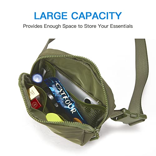 Telena Belt Bag for Women Men Fashionable Crossbody Fanny Pack for Women Waist Bag with Adjustable Strap Green - Image 3