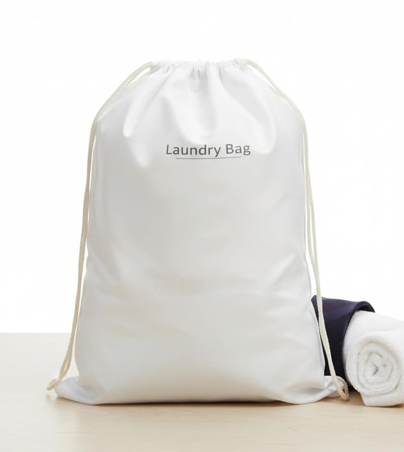 Clayherbs (Pack-50) Pieces Hotel Accessories Guest House Kit Laundry Bag | Non Woven | Disposable Laundry Bag With String Size (70 x 21) - Image 1