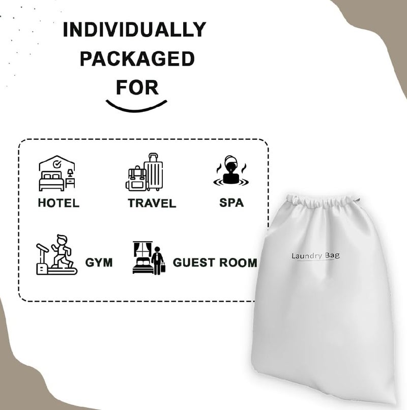 Clayherbs (Pack-50) Pieces Hotel Accessories Guest House Kit Laundry Bag | Non Woven | Disposable Laundry Bag With String Size (70 x 21) - Image 5