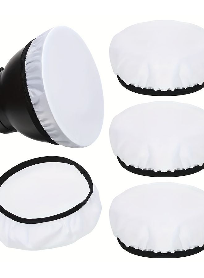 4pcs 7 Inch White Photography Light Diffusers Studio Strobe Reflectors Soft Glow - Image 2