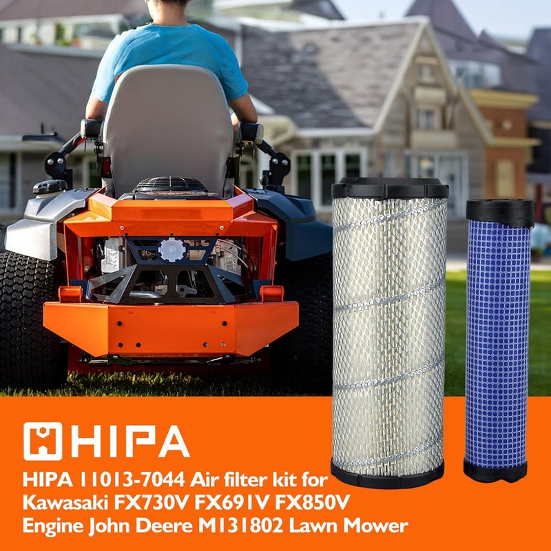 Hipa Inner & Outer Air Filter for Kawasaki 11013-7044 FX850V FX730V FX691V FX801V FX751V FX1000V FH680V 11013-7045 25 083 01-S AF25551 M131802 - Image 2