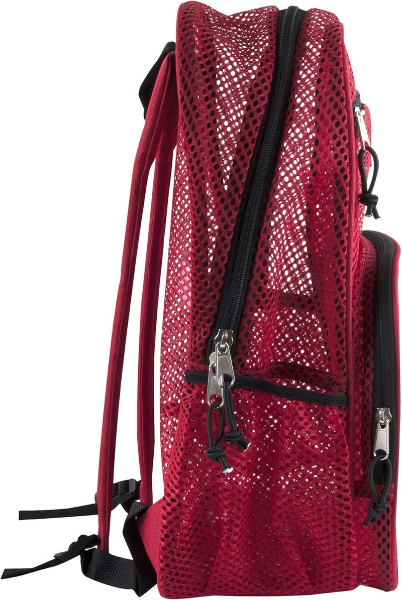 Summit Ridge Reflective Mesh School Backpack for Teens, Girls, Boys | Wire Frame Mesh Beach Backpack XL with Zipper (Red) - Image 3