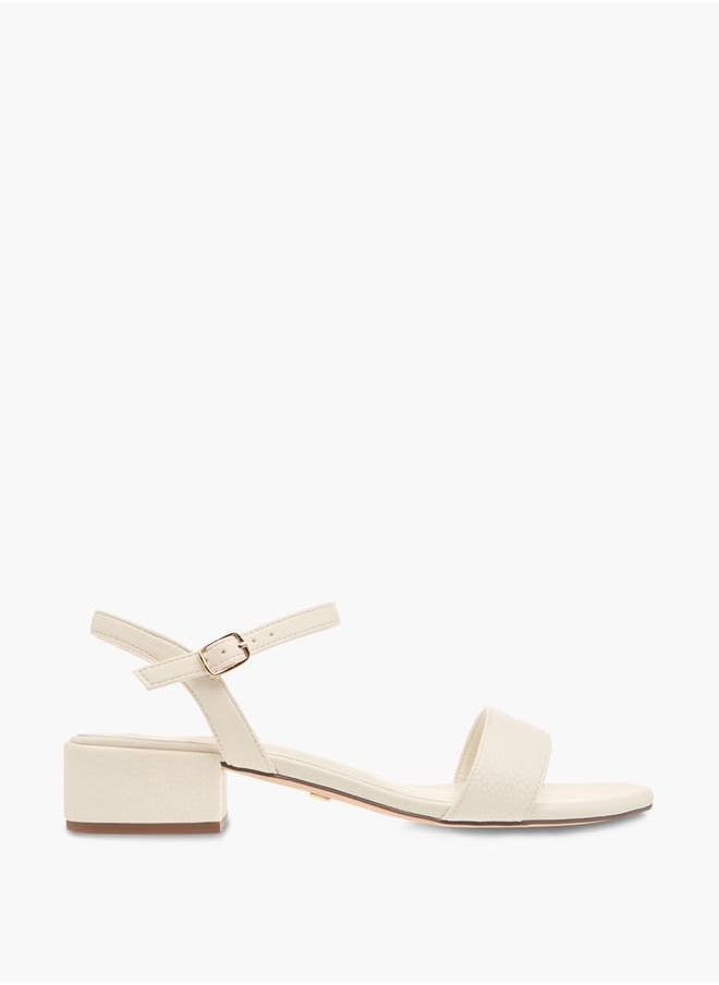 Celeste - Women's Textured Sandals with Block Heels and Buckle Closure - Image 1